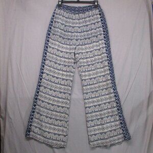 Heart Soul Semi-Sheer Pants White And Blue Women Size | M